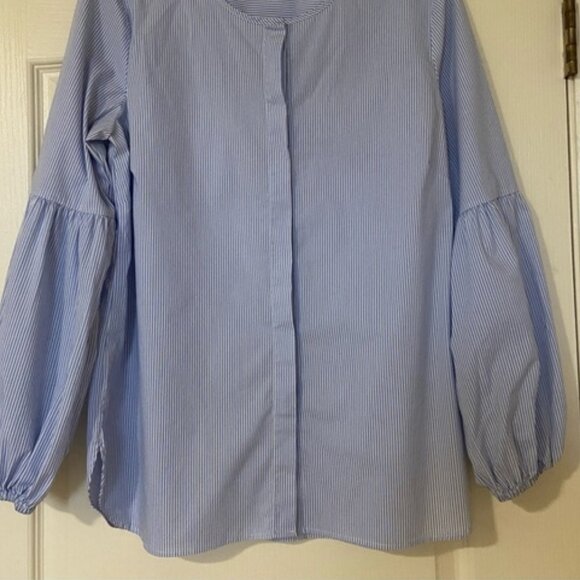 Light Blue Striped Blouse - Picture 1 of 3